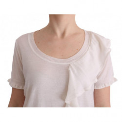 T-shirt bianca con camicetta in lana 100% lana - IT46-XL