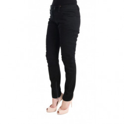 Pantaloni casual slim fit in cotone nero - IT44-L