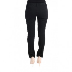 Pantaloni casual slim fit in cotone nero - IT46-XL