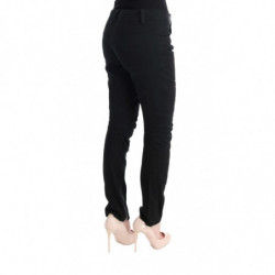 Pantaloni casual slim fit in cotone nero - IT46-XL