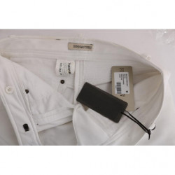 Pantaloni casual slim fit in cotone bianco - IT40-S