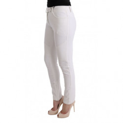 Pantaloni casual slim fit in cotone bianco - IT40-S