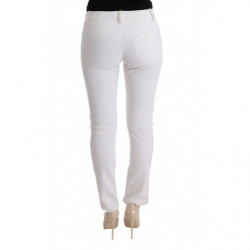 Pantaloni casual slim fit in cotone bianco - IT40-S