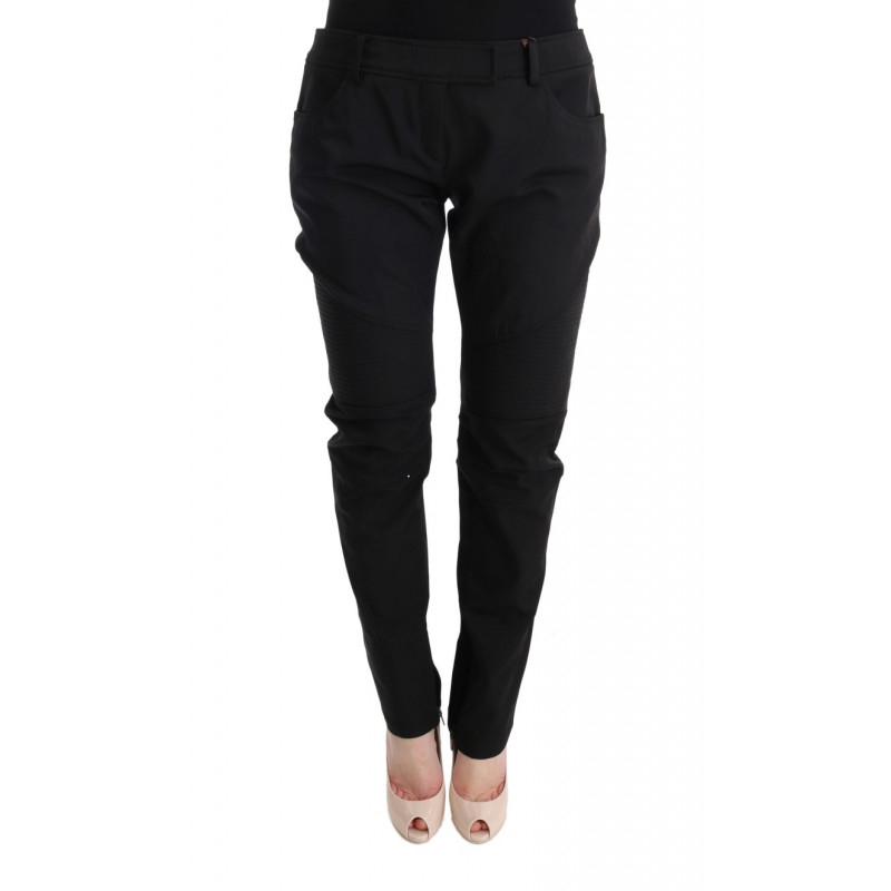 Pantaloni casual slim fit in cotone nero - IT48-XXL