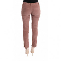 Pantaloni casual corti in velluto rosa - IT44-L