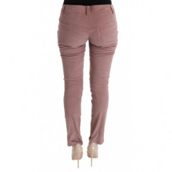 Pantaloni casual corti in velluto rosa - IT44-L