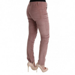 Pantaloni casual corti in velluto rosa - IT44-L