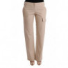 Pantaloni Regular Fit in Cotone Lana Beige - IT40-S