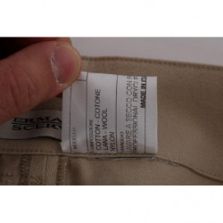 Pantaloni Regular Fit in Cotone Lana Beige - IT40-S