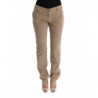 Pantaloni vestibilità regolare in velluto di cotone beige - IT46-XL