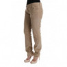 Pantaloni vestibilità regolare in velluto di cotone beige - IT46-XL