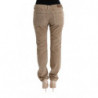Pantaloni vestibilità regolare in velluto di cotone beige - IT46-XL