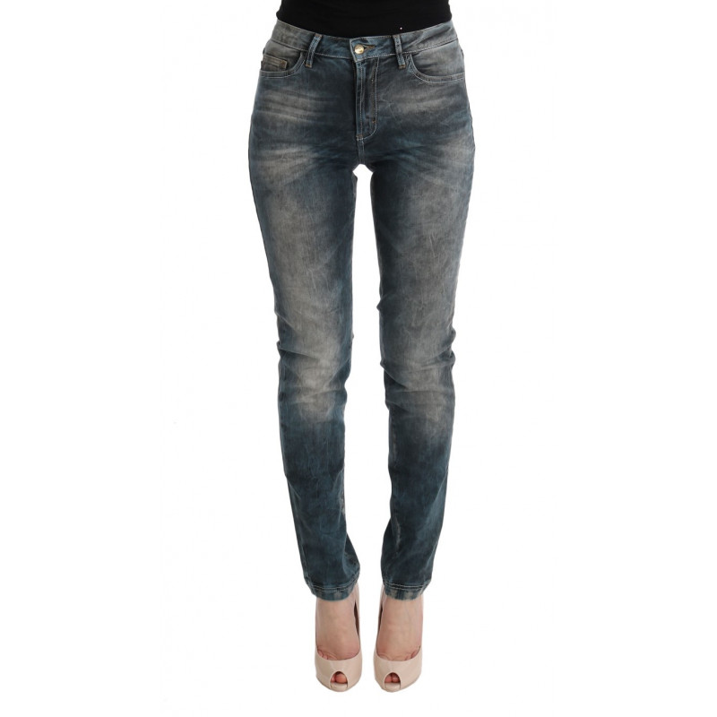 Jeans slim fit in misto cotone lavaggio blu - W26