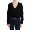 Maglione camicetta di lana nera - IT46-XL