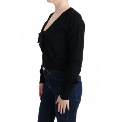 Maglione camicetta di lana nera - IT46-XL