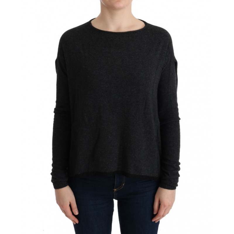 Maglione lavorato a maglia in viscosa grigia - XS