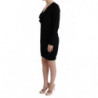 Abito a trapezio a maniche lunghe in lana nera - IT44-L