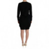 Abito a trapezio a maniche lunghe in lana nera - IT44-L
