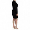 Abito a trapezio a maniche lunghe in lana nera - IT44-L
