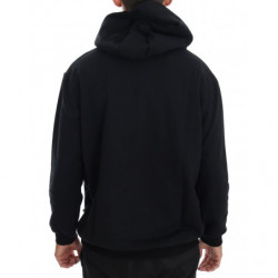 Maglione di cotone con cappuccio casual da palestra nero - L