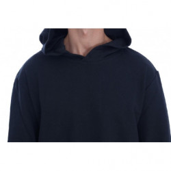 Maglione di cotone con cappuccio casual da palestra nero - L