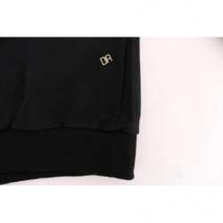 Maglione di cotone con cappuccio casual da palestra nero - XL