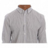 Camicia vestibilità regolare in cotone casual a righe blu bianche - XL