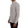 Camicia vestibilità regolare in cotone casual a righe blu bianche - L