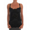 Top in pizzo elasticizzato di seta nera - IT4 - L