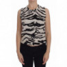 Canotta con canotta in maglia di cashmere 100% zebrata - IT38-XS