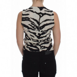 Canotta con canotta in maglia di cashmere 100% zebrata - IT38-XS