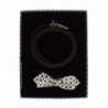 Confezione regalo cintura da uomo pelle papillon seta bianca - 115