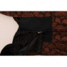 Abito a trapezio in broccato floreale marrone nero - IT40-S