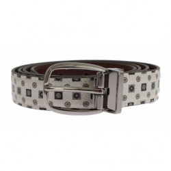 Confezione regalo cintura da uomo pelle papillon seta bianca - 115