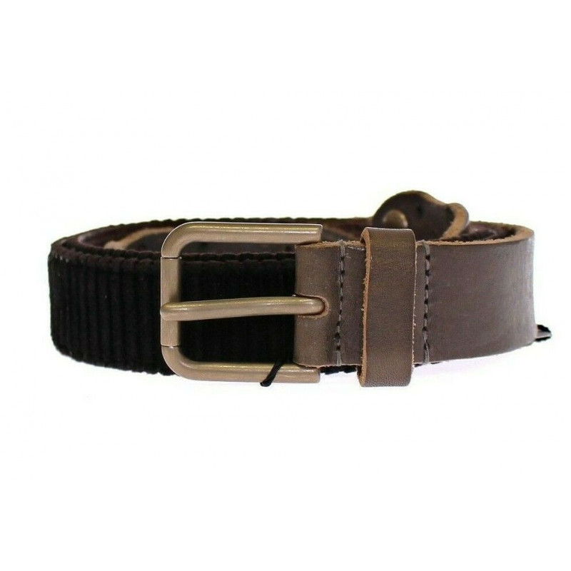 Cintura GÃ¼rtel in pelle marrone con logo - 95 CM / 38 INCHES