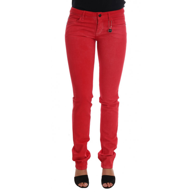 Jeans slim elasticizzati in cotone rosso - W29