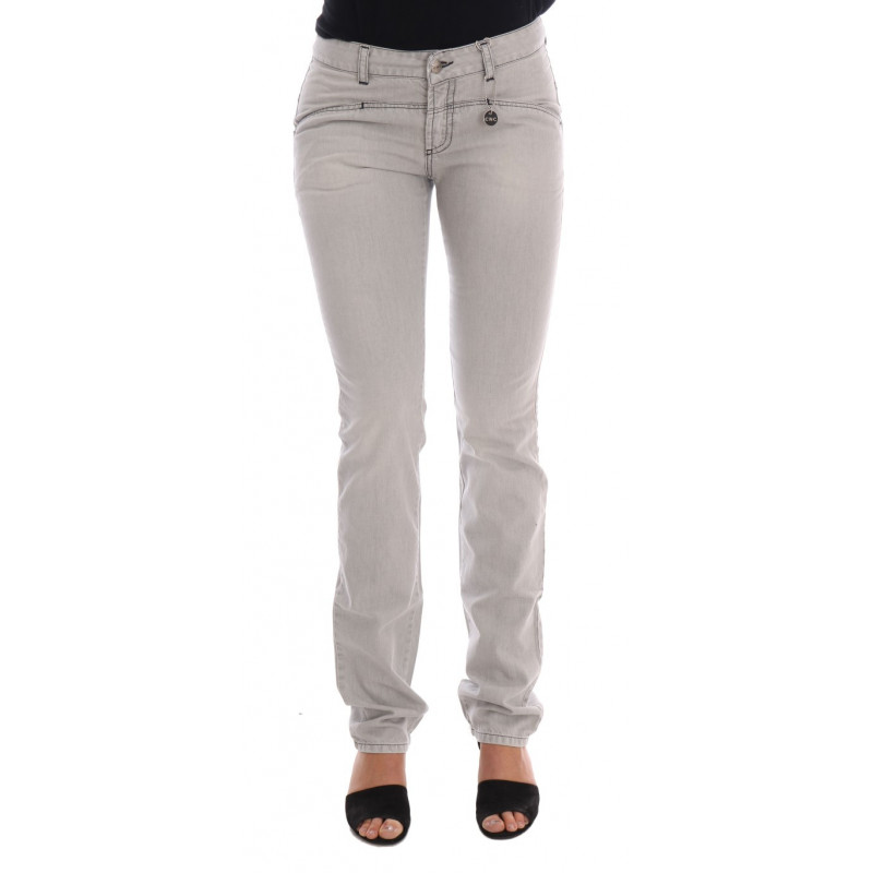 Jeans slim in cotone lavaggio grigio - W26
