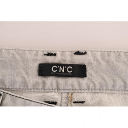 Jeans slim in cotone lavaggio grigio - W26