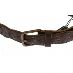 Cintura GÃ¼rtel in pelle marrone con logo - 95 CM / 38 INCHES