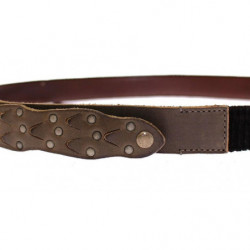 Cintura GÃ¼rtel in pelle marrone con logo - 95 CM / 38 INCHES