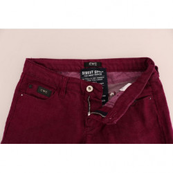 Jeans in denim stretch di cotone lavato rosso - W26