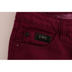 Jeans in denim stretch di cotone lavato rosso - W26
