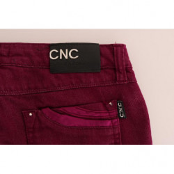 Jeans in denim stretch di cotone lavato rosso - W26