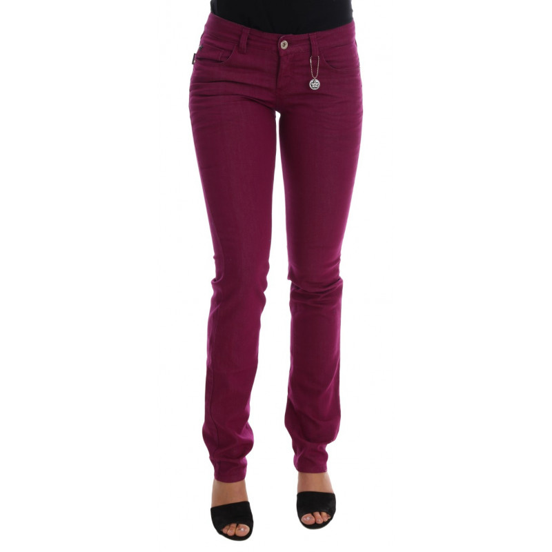 Jeans slim in denim elasticizzato in cotone viola - W26