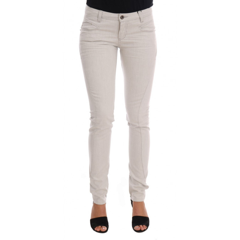 Jeans slim elasticizzati in cotone bianco - W26