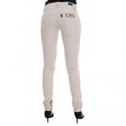 Jeans slim elasticizzati in cotone bianco - W26