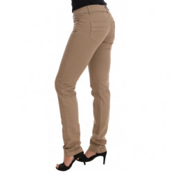 Jeans slim fit in cotone elasticizzato beige - W26