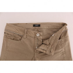 Jeans slim fit in cotone elasticizzato beige - W26