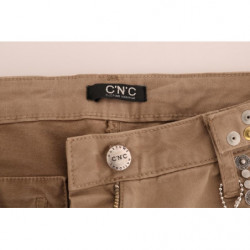 Jeans slim fit in cotone elasticizzato beige - W26
