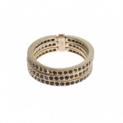 Anello da donna in argento sterling 925 nero CZ - EU52 - US6